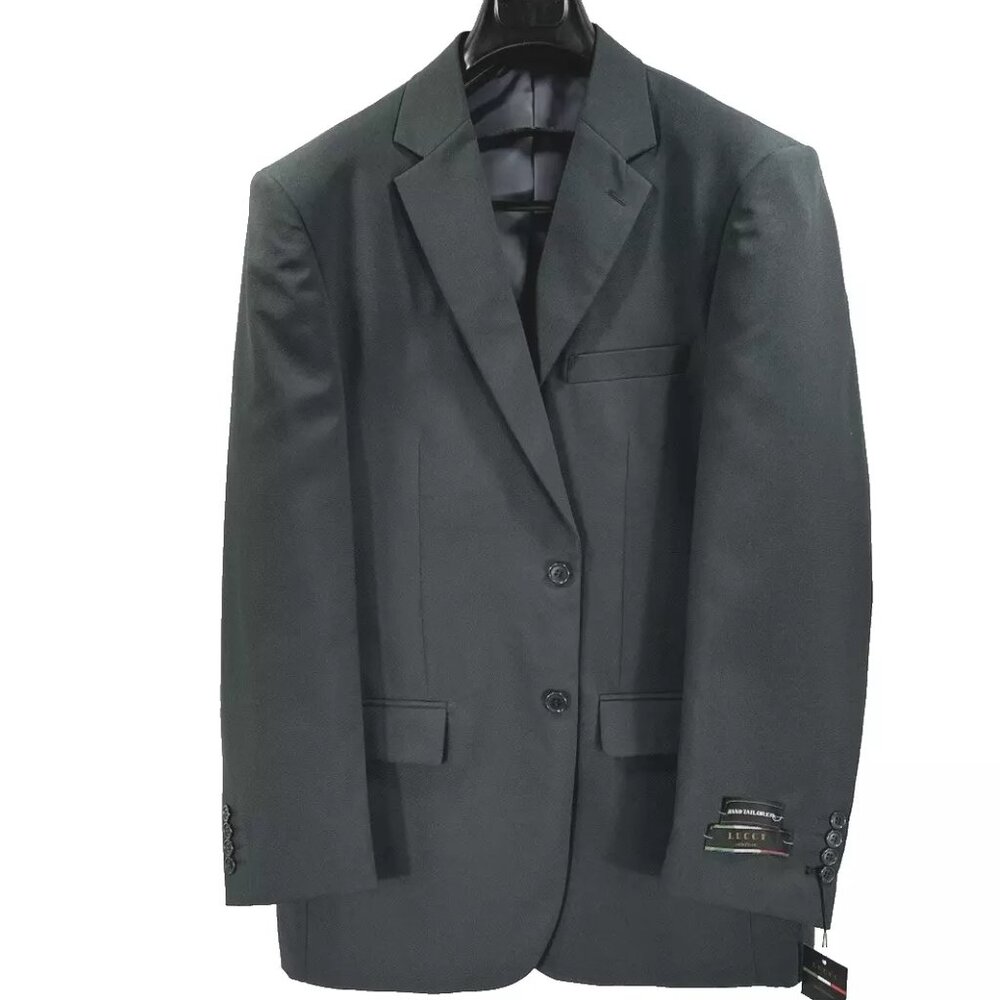 LUCCI Men Charcoal Gray Jacket 2 Button Single Breasted Size 42R Jacket Only
